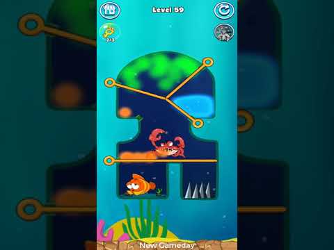 Fishdom Fish Rescue Game Level 59 - Pull Pin Puzzle Game
