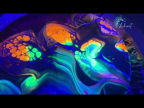 400. Sheleeart Fluid Artist - Black Light Neons Hidden Pour