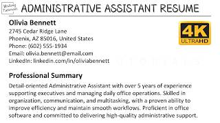 How To Write Winning Administrative Assistant Resume with Sample and Explanation | Writing Tutorials