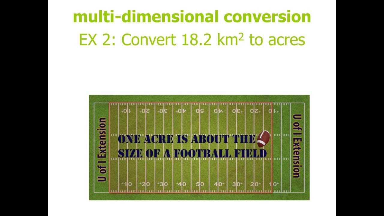 EX: Convert 18.2 km^2 to acres