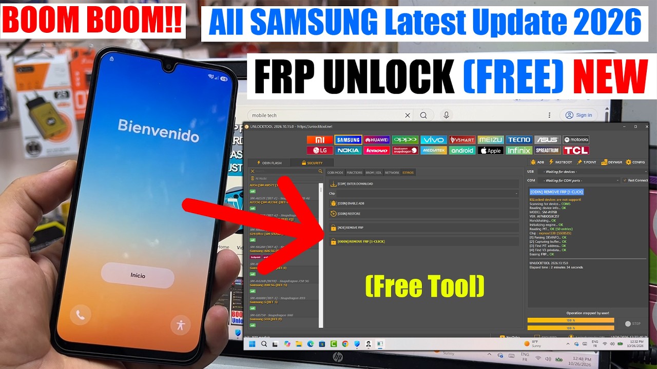 All Samsung FRP Bypass | Android 15/16/17 | Remove Google Account, FRP Unlock Tool | A15,A16,A17 FRP