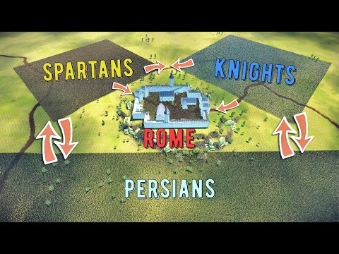 Battle Of 4 Armies: Persians - Spartans - Knights - Generals - UEBS 2