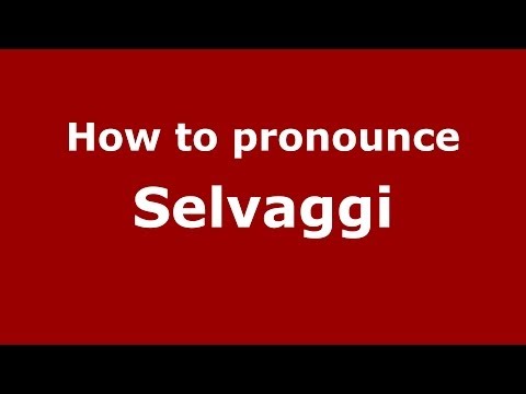 How to pronounce Selvaggi (Italian/Italy) - PronounceNames.com