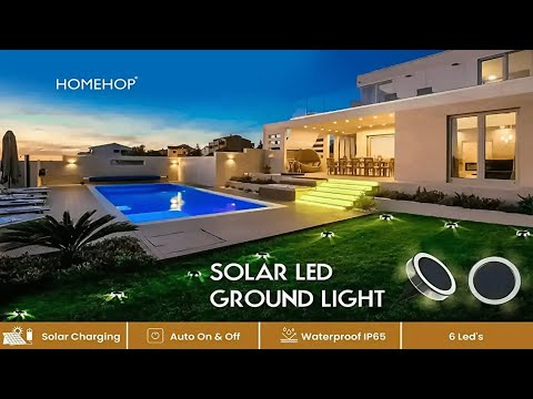 Homehop LED Solar Disc Lights for Outdoor Home Garden Wall Step,Stair,Pathway Ground Decorative Lamp