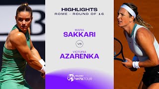 Теннис Maria Sakkari vs. Victoria Azarenka | 2024 Rome Round of 16 | WTA Match Highlights