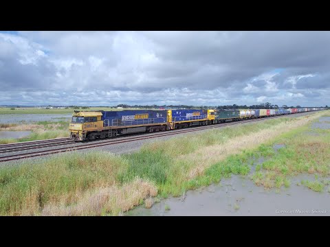 Pacific National 2AM5 99 Wagon Intermodal Container Train (6/12/2022) - PoathTV Australian Railways