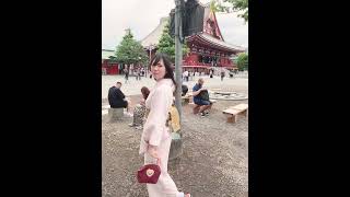 初めてレース着物着たよー！　#浅草　#着物　#ピンク　#休日　#男の娘　#ニューハーフ