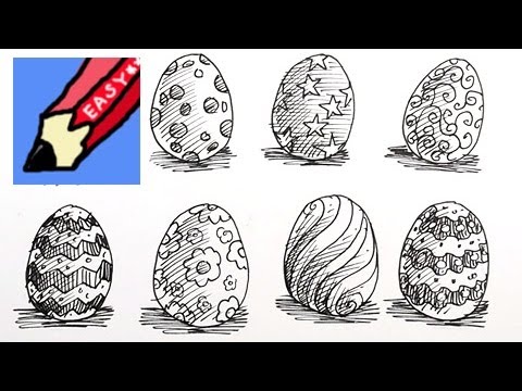 How to draw 8 different Easter Eggs Real Easy