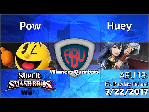 ABU 18: Pow (Pacman) vs.  Huey (Lucina) - SSB4 Singles Winners Quarters