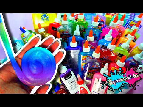 Mezclando TODOS mis pegamentos para hacer Slime - Supermanualidades