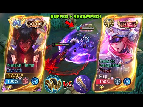 DYRROTH VS BUFFED REVAMPED FREYA! | EXPLAINED TUTORIAL 99.9% EFFECTIVE BUILD IN EXP LANE - MLBB