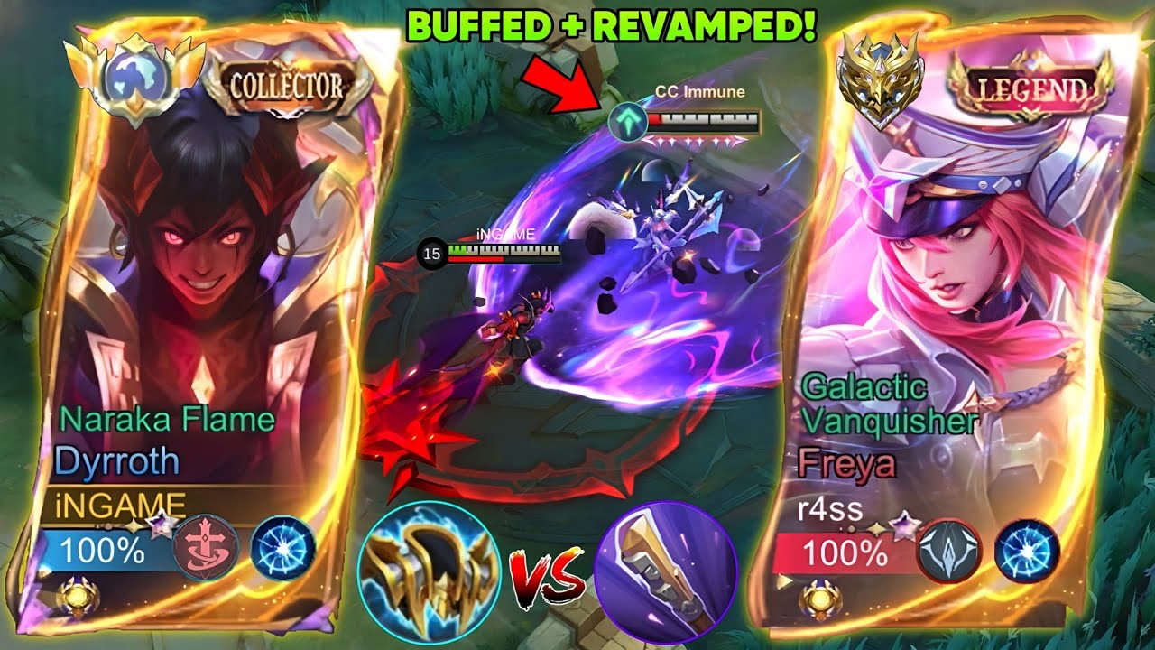 DYRROTH VS BUFFED REVAMPED FREYA! | EXPLAINED TUTORIAL 99.9% EFFECTIVE BUILD IN EXP LANE - MLBB