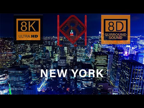 NEW YORK in 8K Video with 8D Relaxing Music | 8K Visual 8D Audio