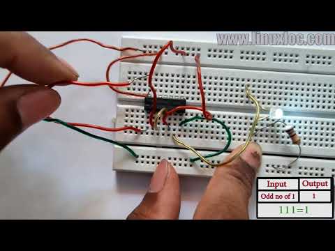 3 input XOR Gate by using 2 input XOR Gate Practical on Board    Digital Electronics Experiment