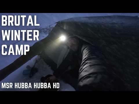 Brutal Freezing Winter Camp | Hammered by Snow & Ice in the NEW MSR Hubba Hubba HD