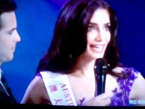 Miss World Australia Jessica Kahawaty Final question - Miss World 2012