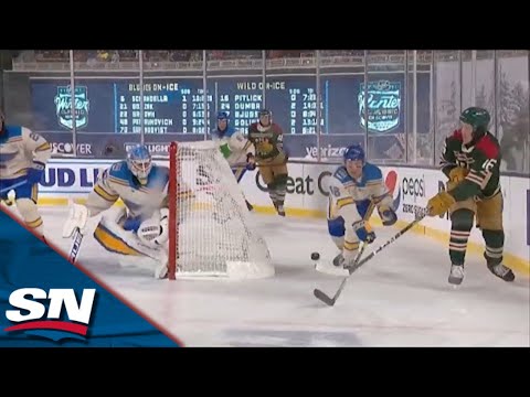 Rem Pitlick Converts From Behind Net Thanks To Fluke Deflection Off Jordan Binnington