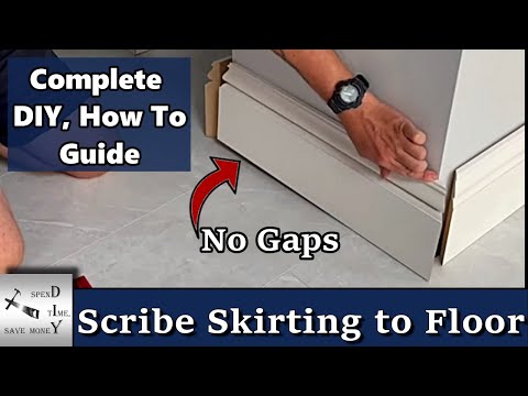How to scribe skirting boards or base boards to an uneven floor