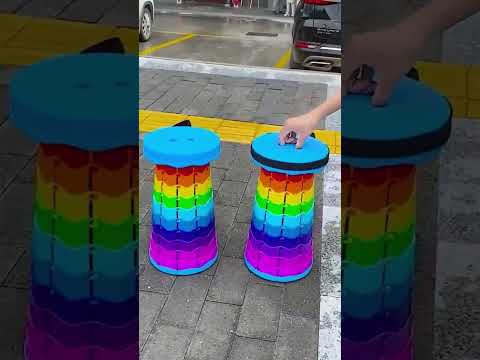 Neural Plastic Foldable Height Adjusting Stool Space Saving Telescopic Stool(2501)