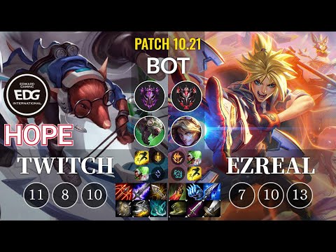 EDG Hope Twitch vs Ezreal Bot - KR Patch 10.21