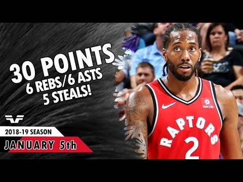 Kawhi Leonard - 2019.01.05 - Raptors vs Bucks - 30 Pts, 6 Rebs, 6 Asts