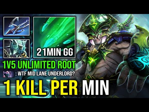 1 KILL PER MIN Solo Mid 30% AOE Cleave Unlimited Root 1v5 Carry Hit Like a Truck Underlord Dota 2