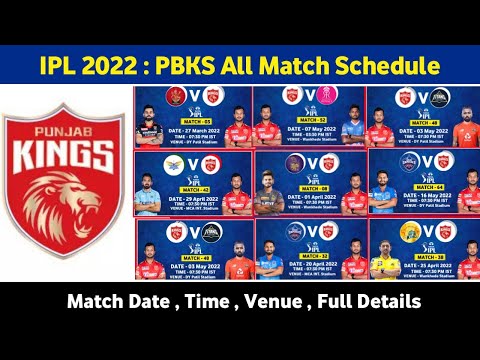 IPL 2022 - PBKS All 14 Match Full Schedule | Punjab Kings
