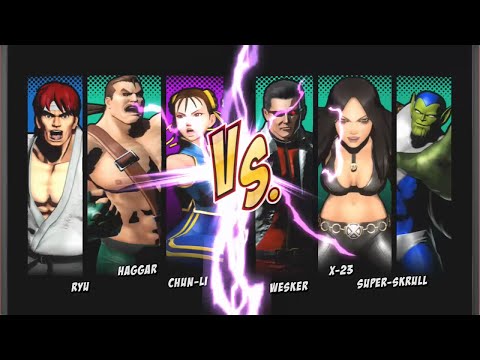 Ultimate Marvel vs Capcom 3 [XBOX One] -  Mike Haggar/Chun Li/Ryu vs X-23/Super-Skrull/Albert Wesker