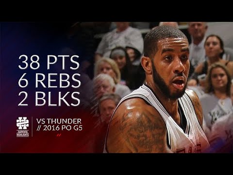 LaMarcus Aldridge 38 pts 6 rebs 2 blks vs Thunder 2016 PO G1