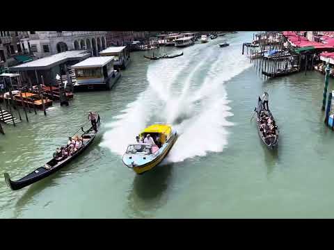 Ambulance boat responding to call - Venice, Italy (Rialto bridge)