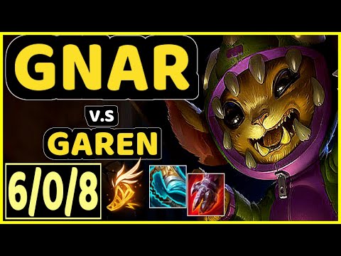 GNAR vs GAREN - 6/0/8 KDA TOP GAMEPLAY - EUW Ranked MASTER