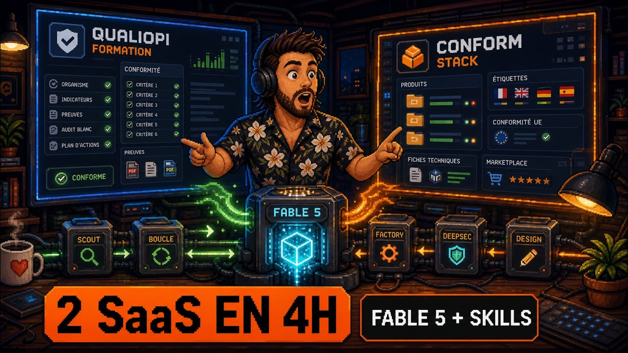 Fable 5 + skills NXUS : 2 SaaS générés en 2 heures