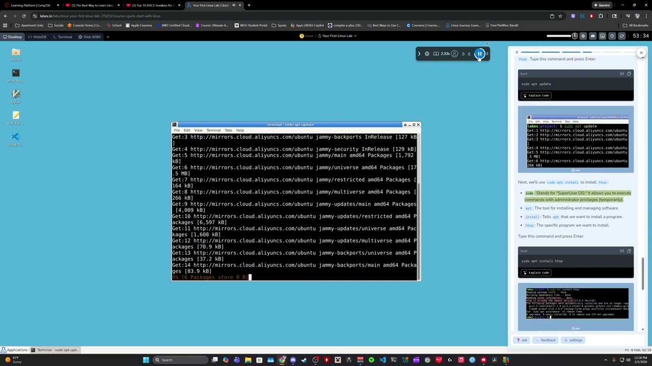 Learning Linux with Labex.io 