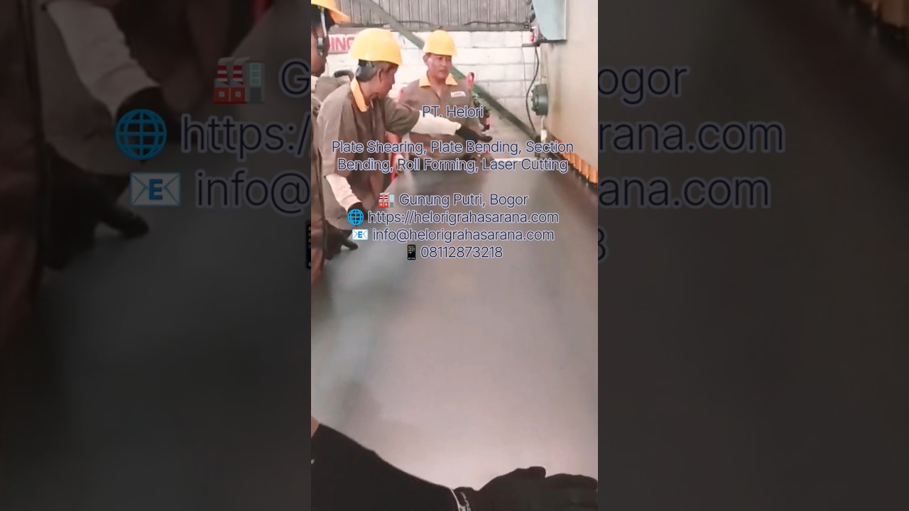 Bending plat juga mengerjakan shearing plat (potong plat) dan roll plat
