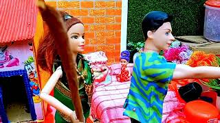 Barbie Doll All Day Routine In Indian Village/Shalu ki Kahani Part-82/Barbie Doll Bedtime Story||