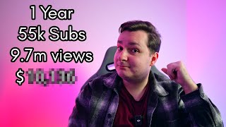 How much do I earn on youtube after 1 year?