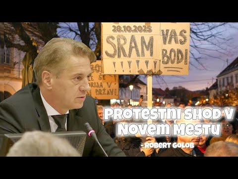 Govor Roberta Goloba na protestnem shodu v Novem Mestu - 28.10.2025 (HD)