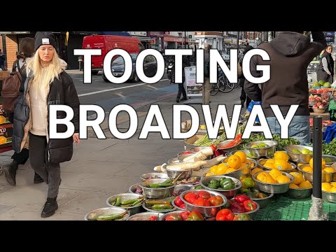 🇬🇧 SOUTH LONDON WALKING TOUR, TOOTING BROADWAY HIGH STREET AND TOOTING MARKET, LONDON WALK, 4K60FPS