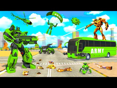 Ultimate US Military Bus Helicopter & Car Robot Transformers Adventure Simulator - Android Gameplay.