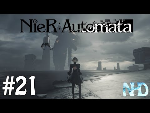 Let's Play Nier Automata [2B] (pt21) The Flooded City, Goliath Flyer boss