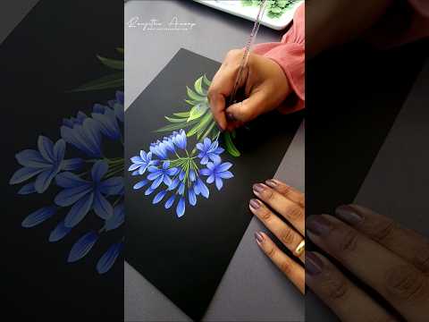 ✨️ BEAUTIFUL Flower painting using round brush technique #africanlily #art #shortsfeed