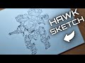 Sketch of Hawk with Thunder & Punisher | War Robots