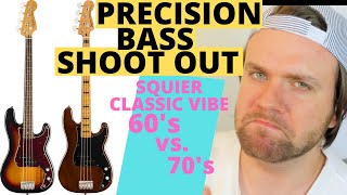 Video thumbnail for Squier Classic Vibe 60s vs Squier Classic Vibe 70s Precision Bass Shoot Out by cheers.com.au