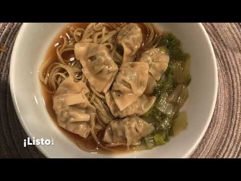 Sopa de wonton con fideos (fácil)