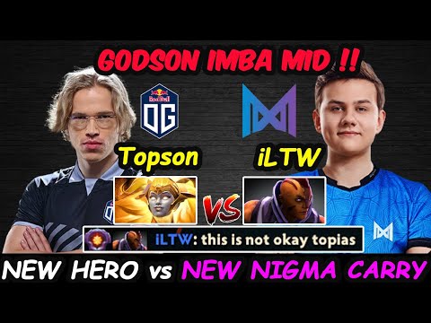 OG Topson Dawnbreaker MID vs New Nigma Carry iLTW [Anti Mage] Dota 2 New Patch 7.29 pro Gameplay