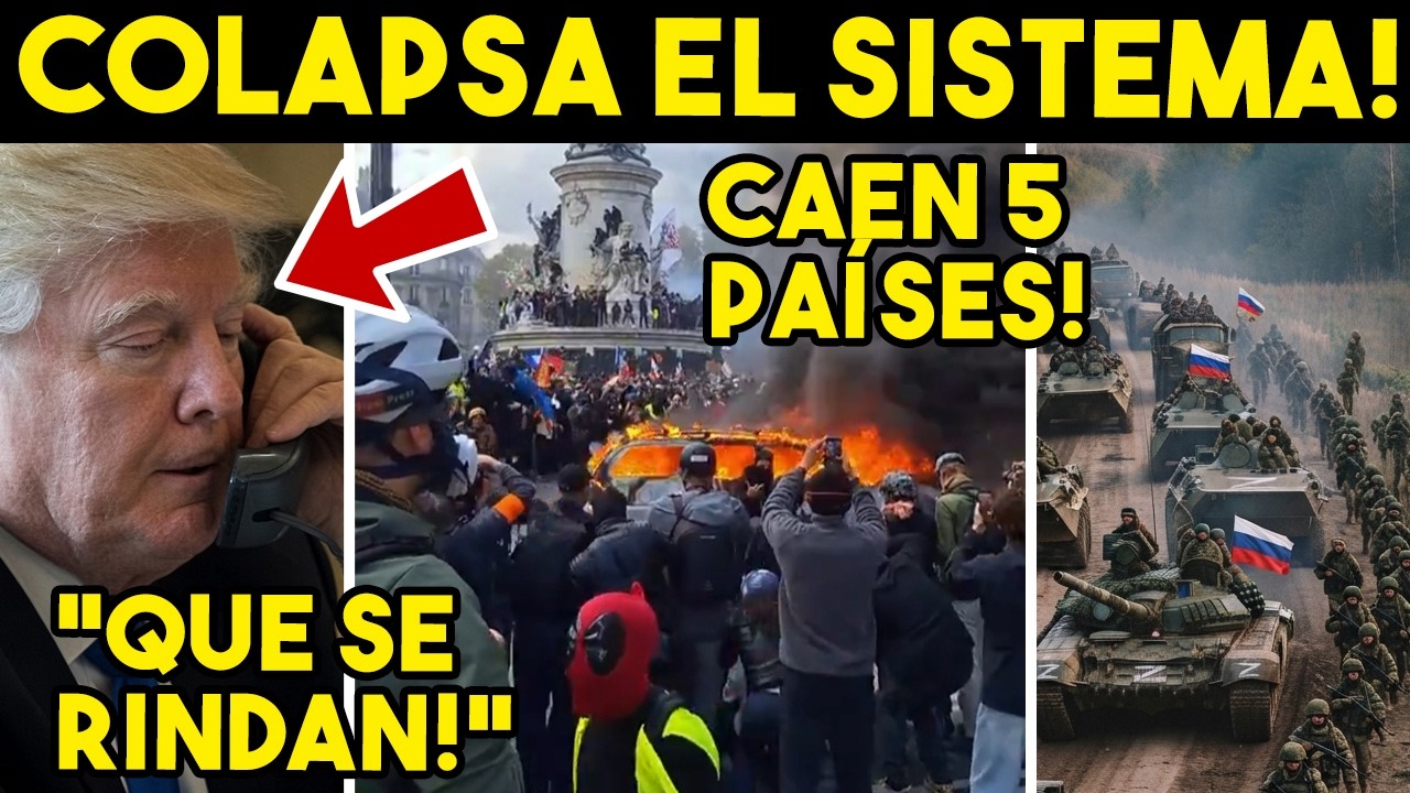 Colapso masivo! PROTESTAS AHOGAN A 5 PAÍSES, Trump pide rendición. Rusia los acabó, sin salida.
