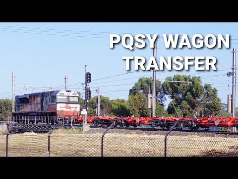 PQSY TRANSFER! SCT010 Long End Leading With PQSY Wagons On 7762v