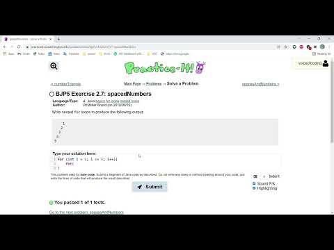 Exercise 2 7 Spacednumbers Java Tutorial Practice It
