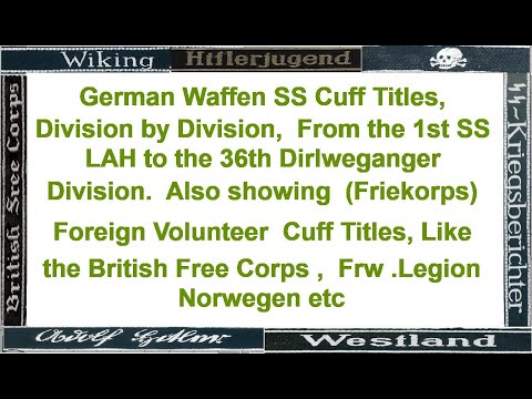 The cuff titles or arm bands, worn by the German Waffen SS,  & Foreign Volunteers in the Germanic SS