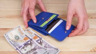 Маленький гаманець на кнопці жіночий ST Leather 19234 синій